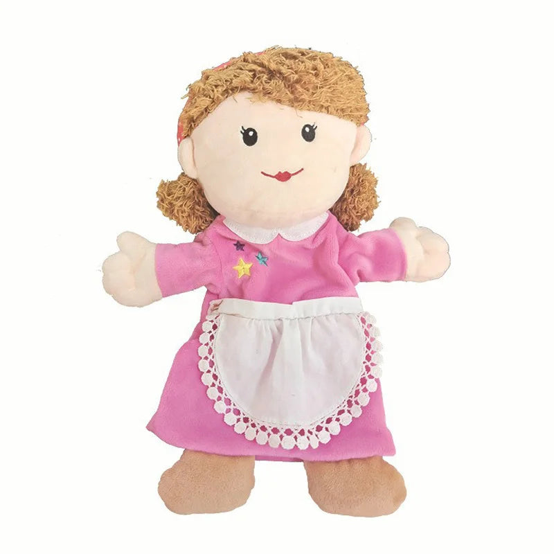 Family Soft Stuffed Toy Doll Cospaly Brother Sister Dad Mum Plush Doll Educational Baby Toys Kawaii Hand Finger Full Body Puppet