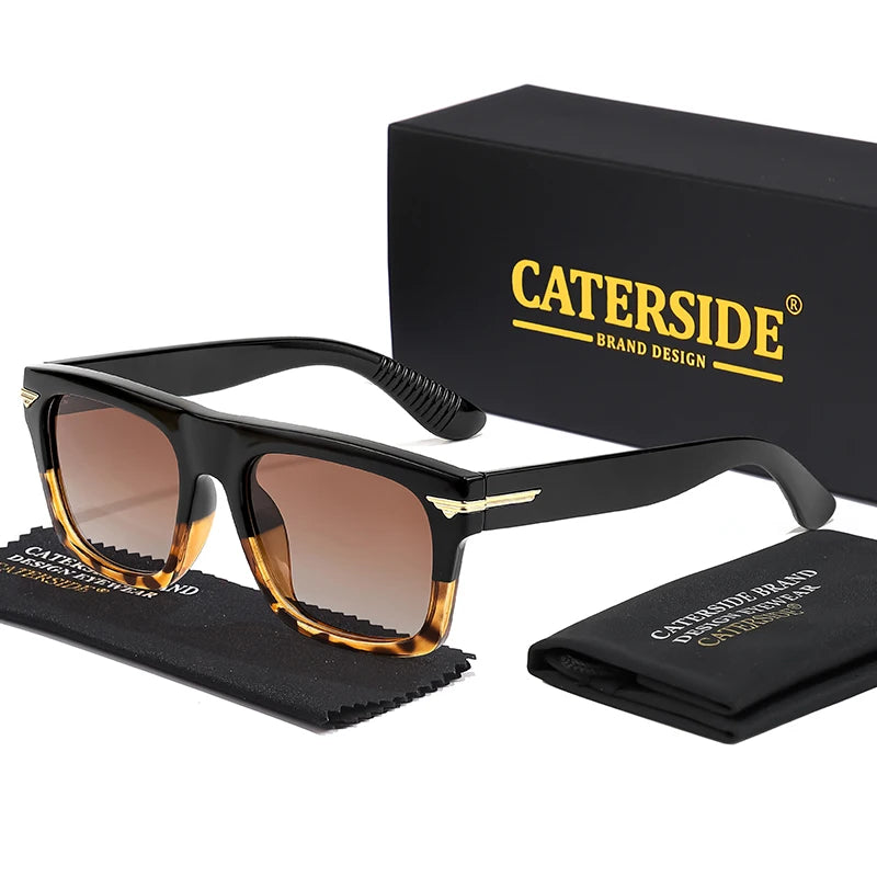 CATERSIDE Classic Square Sunglasses Men's TR90 Frame Fashion Luxury Brand Design Sun Glasses Women's Travel Party Eyewear