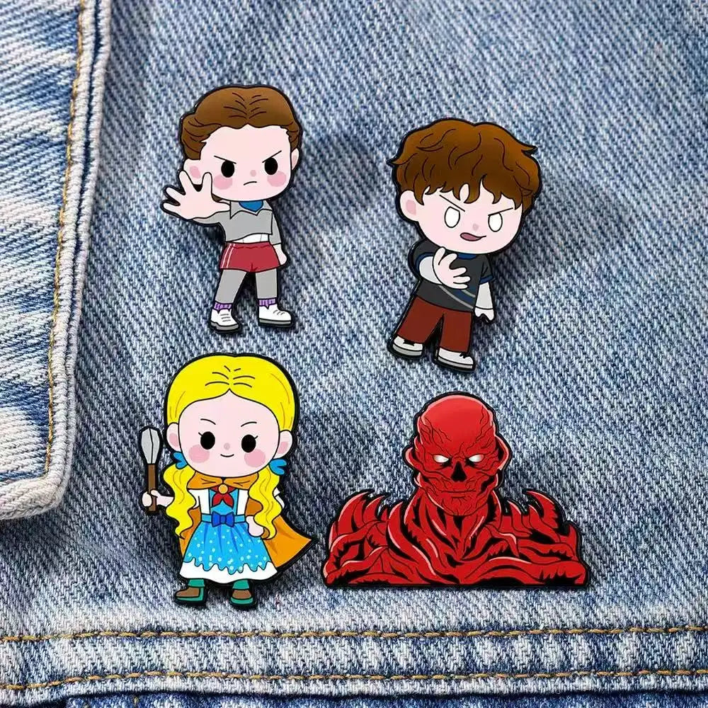 4PCS Cute Q-version Cartoon Enamel Pins Cartoon Women's Brooches Men Lapel Pins Badge on Backpack Costume Accessories Jewelry Gi