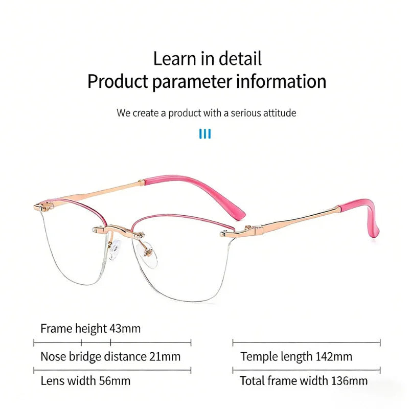 Anti-Blue Light Large Frame Fashionable Reading Glasses for Women High Definition Stylish Myopia Glasses for-Aged And Elderly