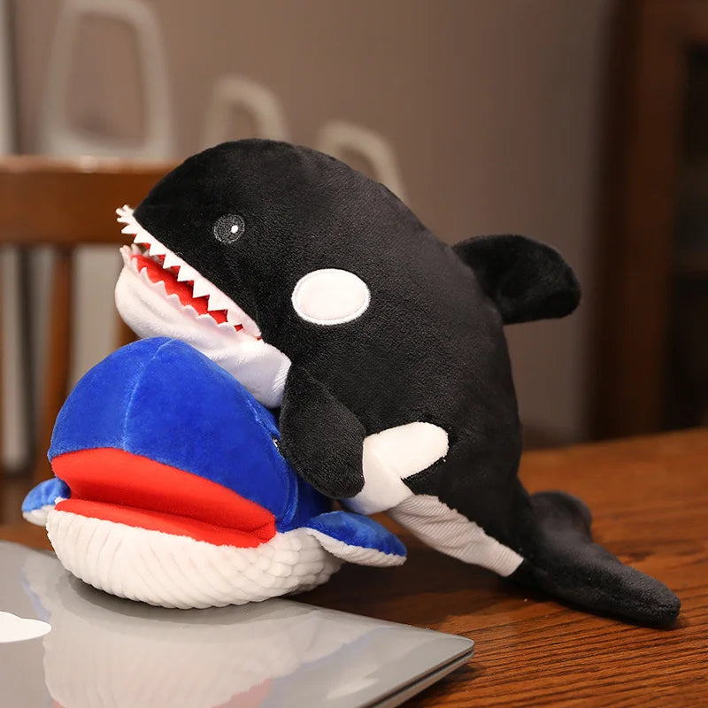 Ocean Series Plush Hand Puppet Cute Animal Chameleon Crocodile Shark Blue Whale Clownfish Octopus Stuffed Soothe Baby Toys Boy