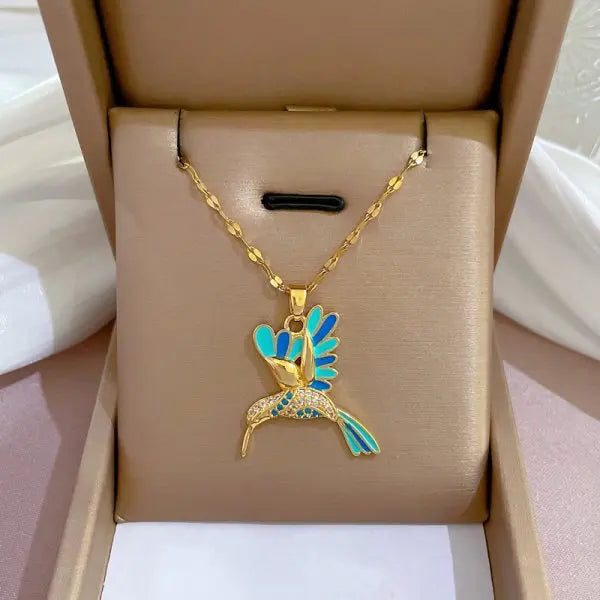 Stainless Steel Butterfly Zircon Pendant Necklace For Women Girls Fashion Persoanlity Clavicle Chain Choker Jewelry Gift Bijoux