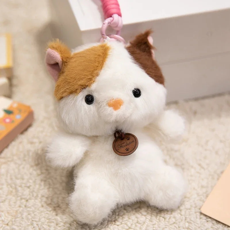 12cm Cute Sitting Animals Red Panda Cat Sloth Soft Plush Pendant Dolls Stuffed Capybara Pig Plushie Baby Toys Gifts For Children