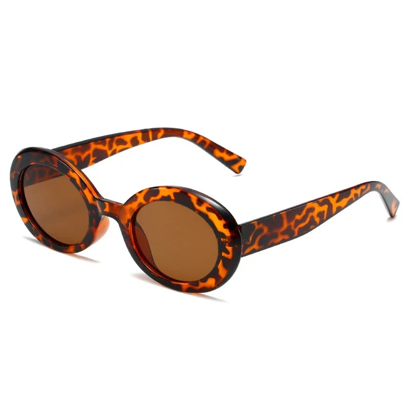 JNPCXI Oval Jelly Color Women Sunglasses Fashion Black Light Tea Shades UV400 Men Trending Gradient Sun Glasses