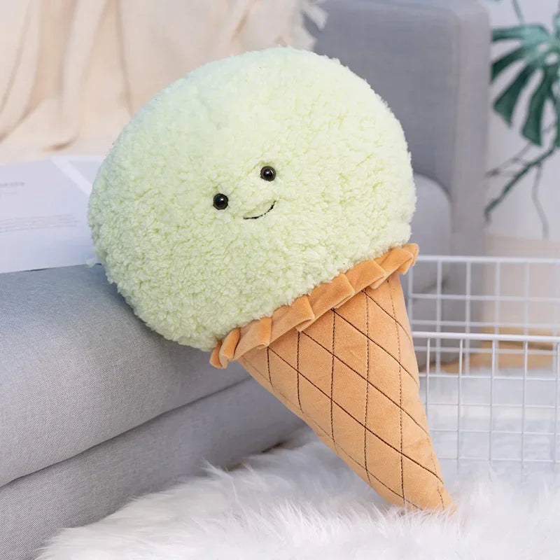 Cute Cartoon Ice cream Plush Toy Stuffed Food Snack Pillow Cushion Cone Kids Toys Kawaii Room Decor Birthday Gift for Kids