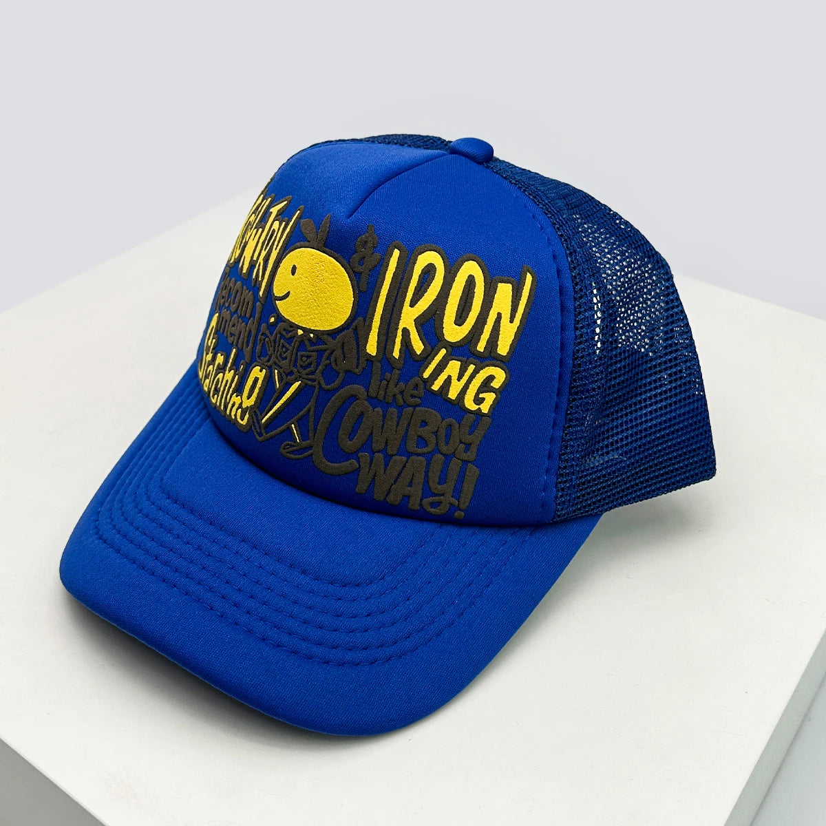 New Unisex Color Block 3D Printed Letter Rabbit Ear Smiling Face Baseball Hats Sunshade Hip Hop Breathable Trucker Caps Mesh ins