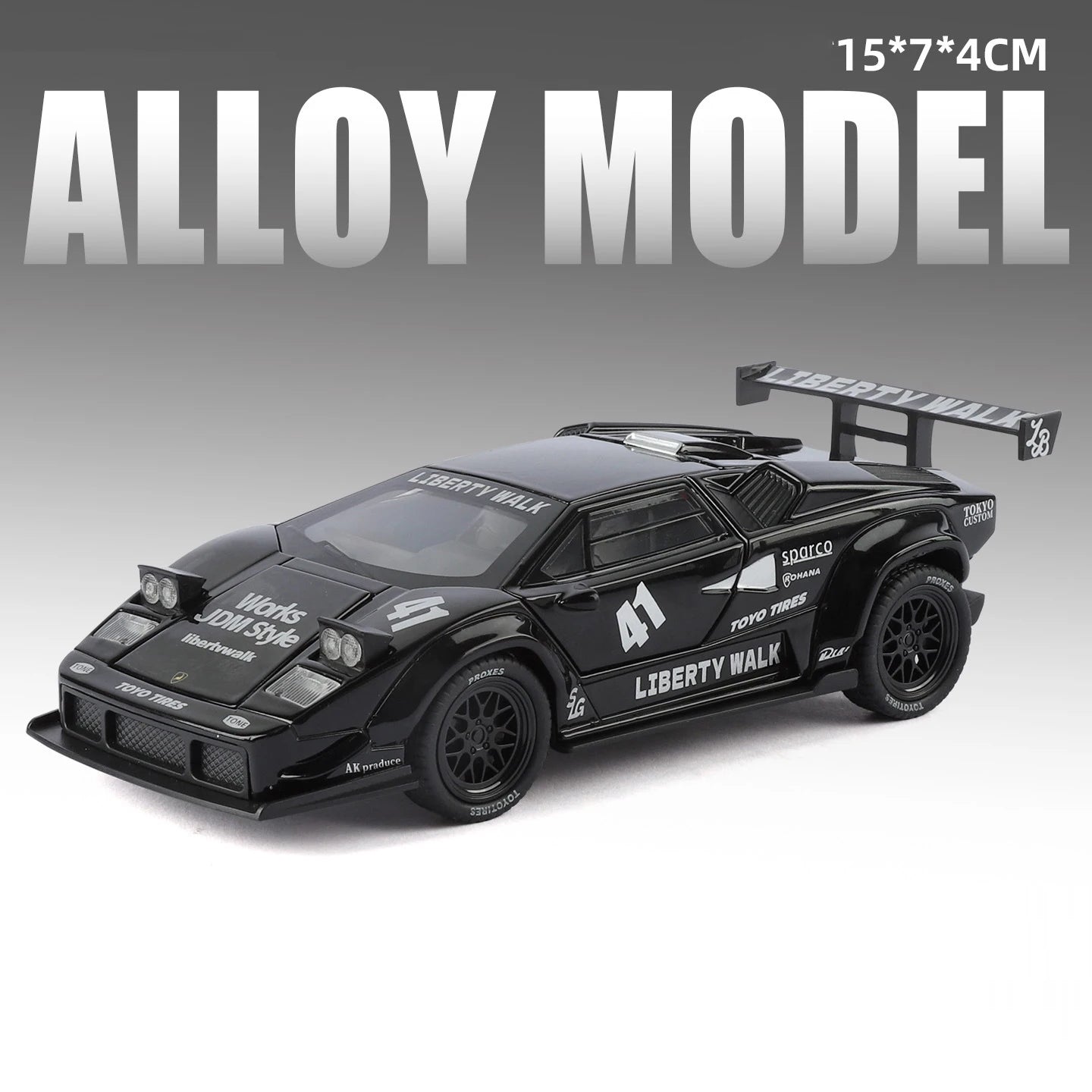 1:32 Lambor Countach LBWK Revuelto Miniature Model Alloy Diecast Toys Car with Sound Light Pull Back Vehices Fashion Accessories