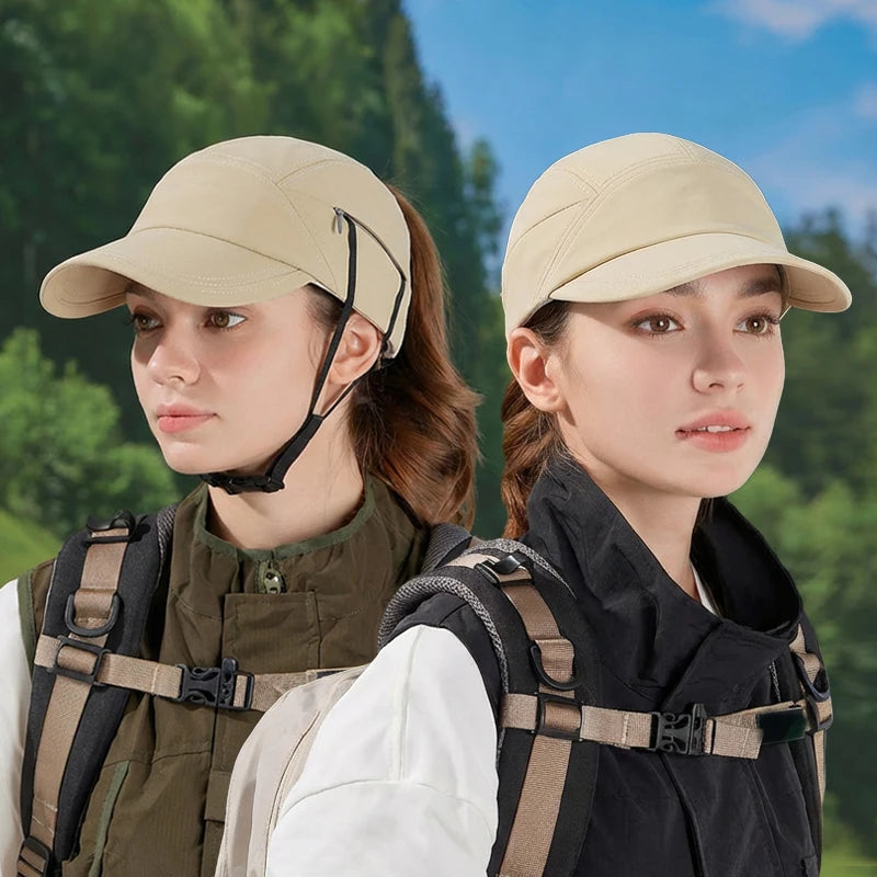 9274-New summer women's outdoor cycling sun hat, women's lightweight breathable baseball cap, windproof drawstring surfing hat