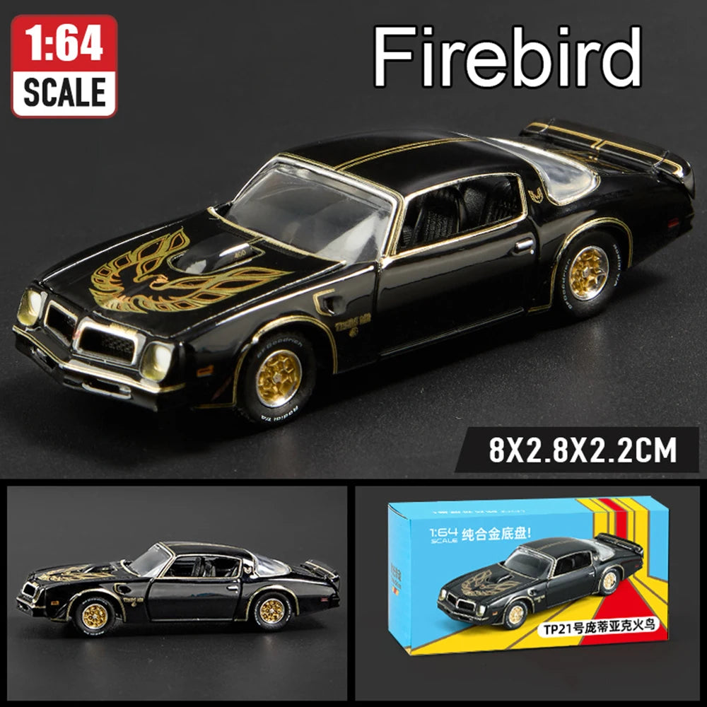 1:64 Alloy Sports Car Series Firebird JDM Daytona Stardust Corvette T1 Minivan GT500 Diecast Models Toys Boys Collecting Hobbies