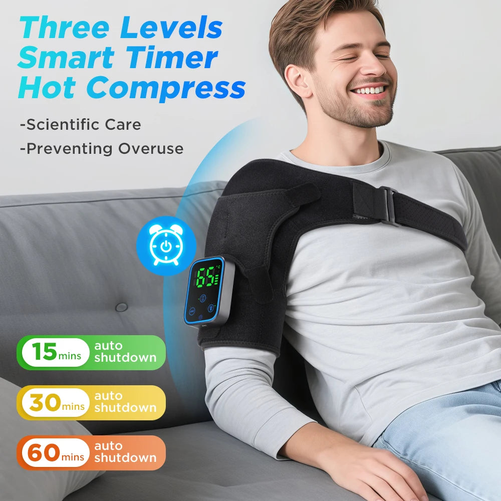 Electric Shouldert Heating Pad Vibration Heated Shoulder Muscle Relax Belt Wireless Mobile Phone Control Shoulder Support Brace