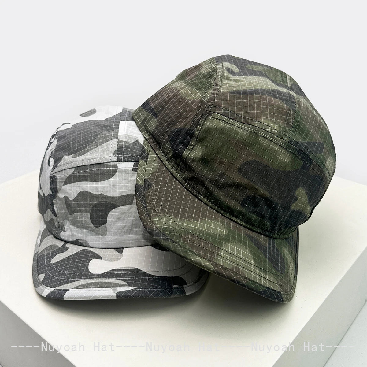 New Unisex Personal CAMO Solid Baseball Hats Sunshade Quick Drying Breathable Short Eave Peaked Caps Versatile ins Fashion Retro