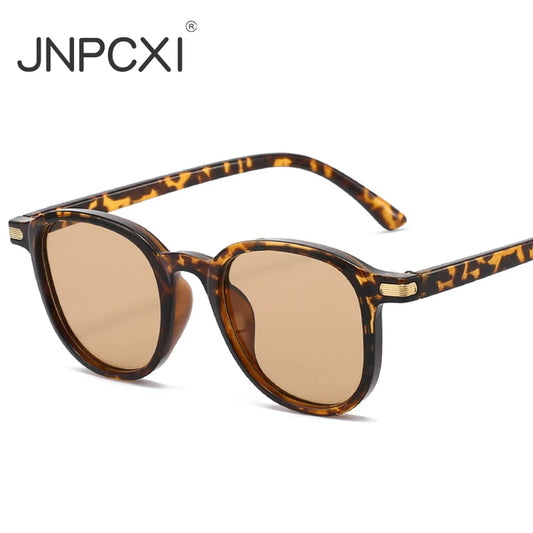 JNPCXI New Fashion Square Sunglasses Women Gradient Shades UV400 Retro Rivets Men Trending Leopard Sun Glasses