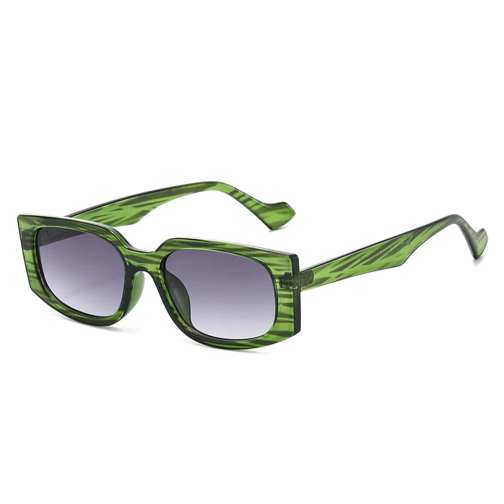 JNPCXI New Rectangle Sunglasses Women Fashion Stripe Gradient Men Sun Glasses Shades UV400