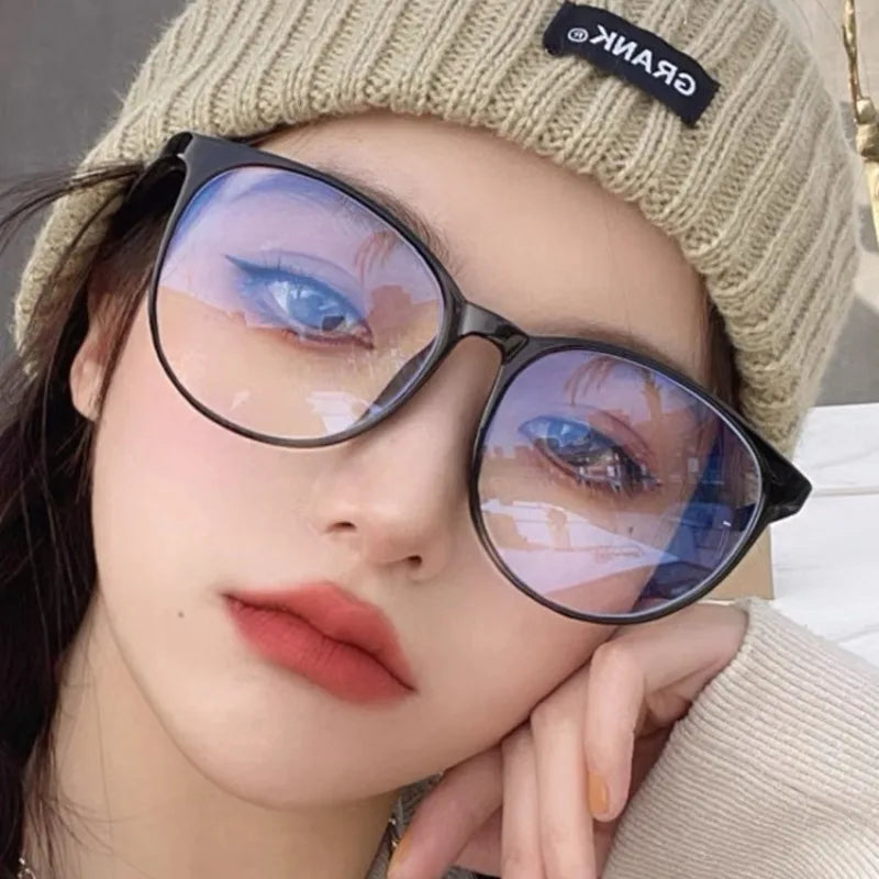 Anti-blue Light Optical Glasses Unisex Myopia Glasses Retro Ultra-light Large Square Frame