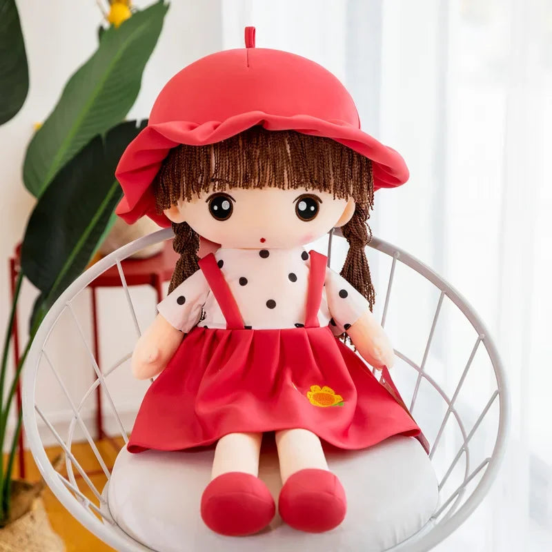 Cute Plush Girls Doll with Clothes Kid Girls Toys Stuffed Soft Cartoon Plush Toys Gift for Children Birthday Christmas present