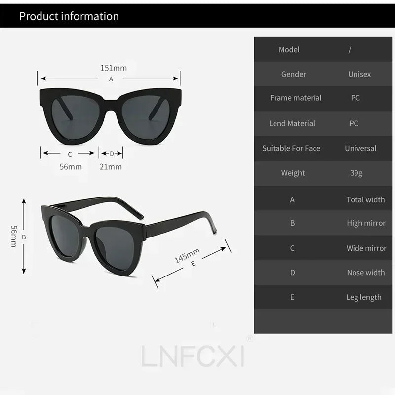 JNPCXI Fashion Cat Eye Sunglasses Men Luxury Brand Designer Vintage Women Sun Glasses Gafas De Sol Uv400