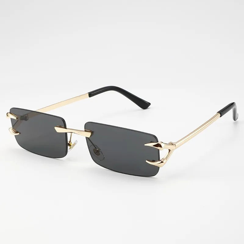 Men's and Women's Casual Square Frameless Metal Fashion Glasses Are Suitable for Both Casual and Formal Occasions