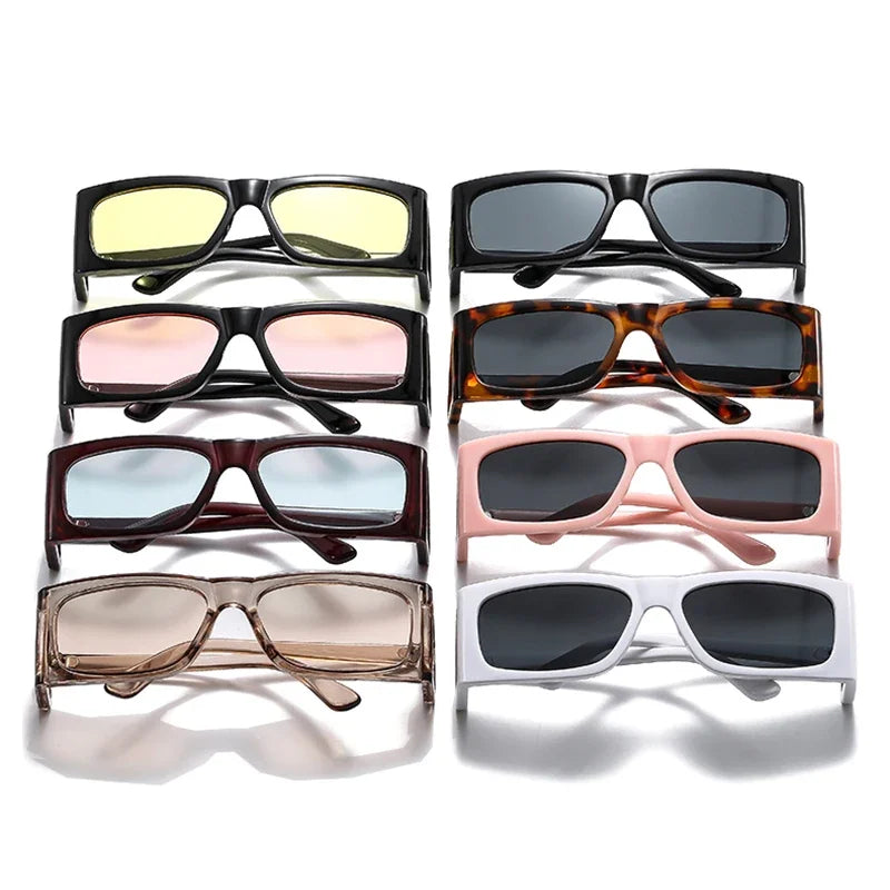 JNPCXI Fashion Unique Small Square Sunglasses Women Retro Brand Designer Men Trending Punk Sun Glasses UV400