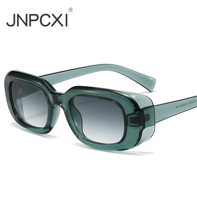 JNPCXI Fashion Square Sunglasses Women Shades UV400 Retro Leopard Tea Men Trending Sun Glasses