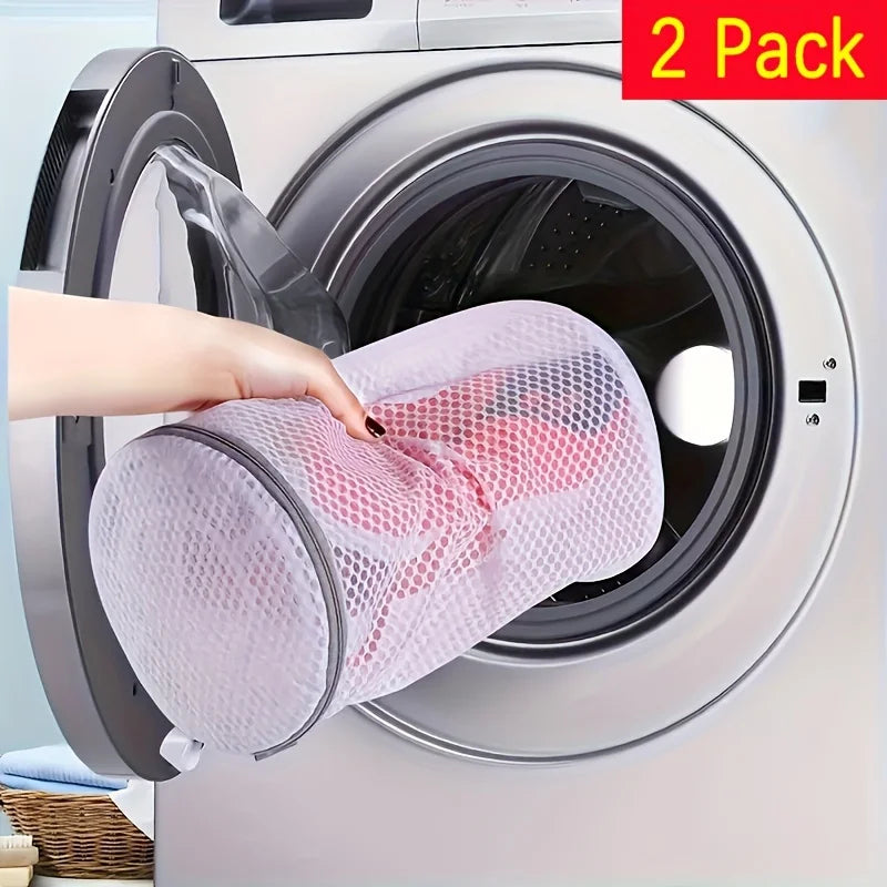 2pcs Shoes Mesh Laundry Bag Machine Wash Clothes Shoes Protective Bag, for University Dormitory Durable Washing Bags