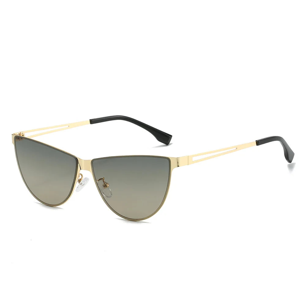 JNPCXI New Fashion Cat Eye Women Sunglasses Vintage Metal Frame Gradient Shades UV400 Men Trending Sun Glasses