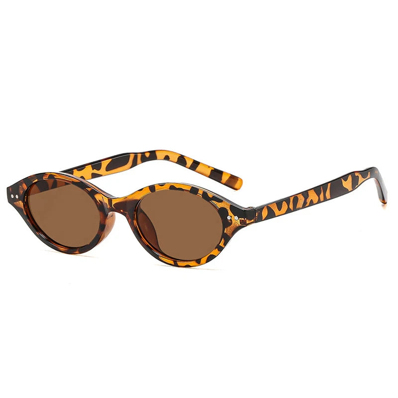 JNPCXI New Retro Small Oval Women Sunglasses Fashion Anti Blue Light Eyeglass Frame Men Trending Rivets Sun Glasses