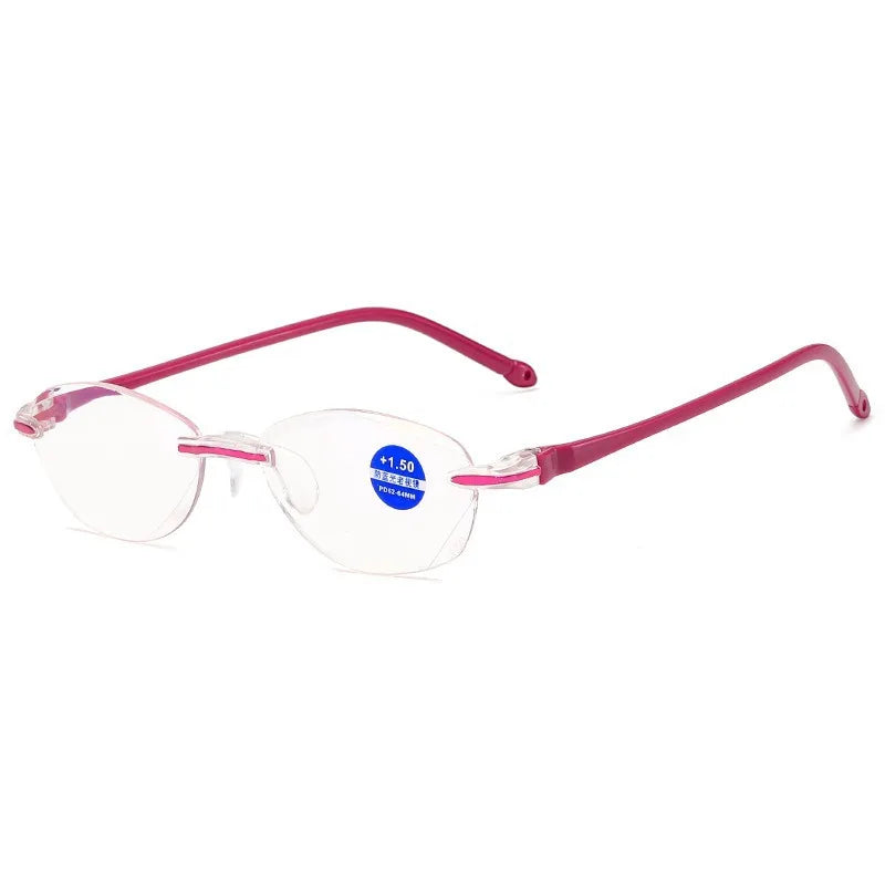 10pcs Anti Blue Reading Glasses Portable Rimless Presbyopic Glasses s for Men Women