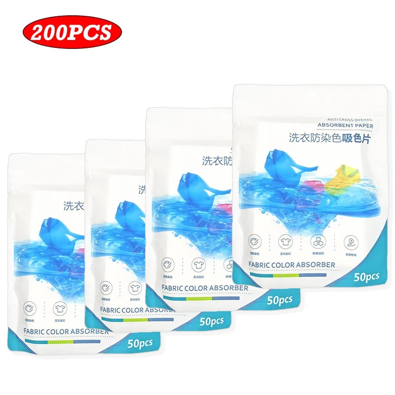 50-200PCS Laundry Color Absorbing Paper Anti-dyeing Laundry Tablets Wash Machine