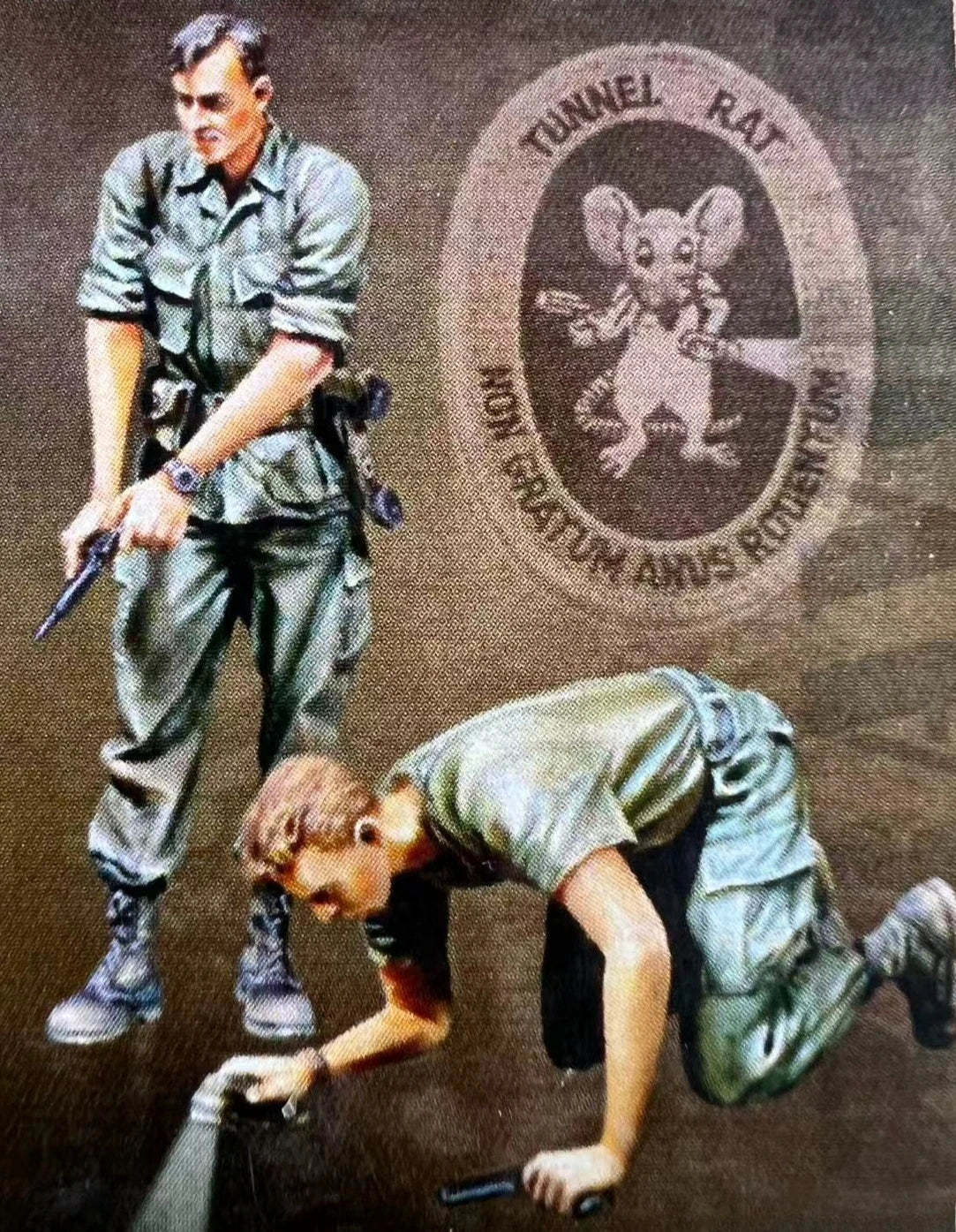 High precision 1/35 cast resin model U.S. "TUNNEL RATS" NAM scene model toy unpainted