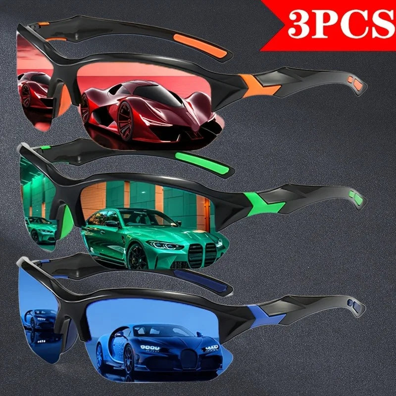 3 Pairs of Fashionable Colored Lens Glasses, Suitable for Daily Wear and Photography - Ideal Gift Choice