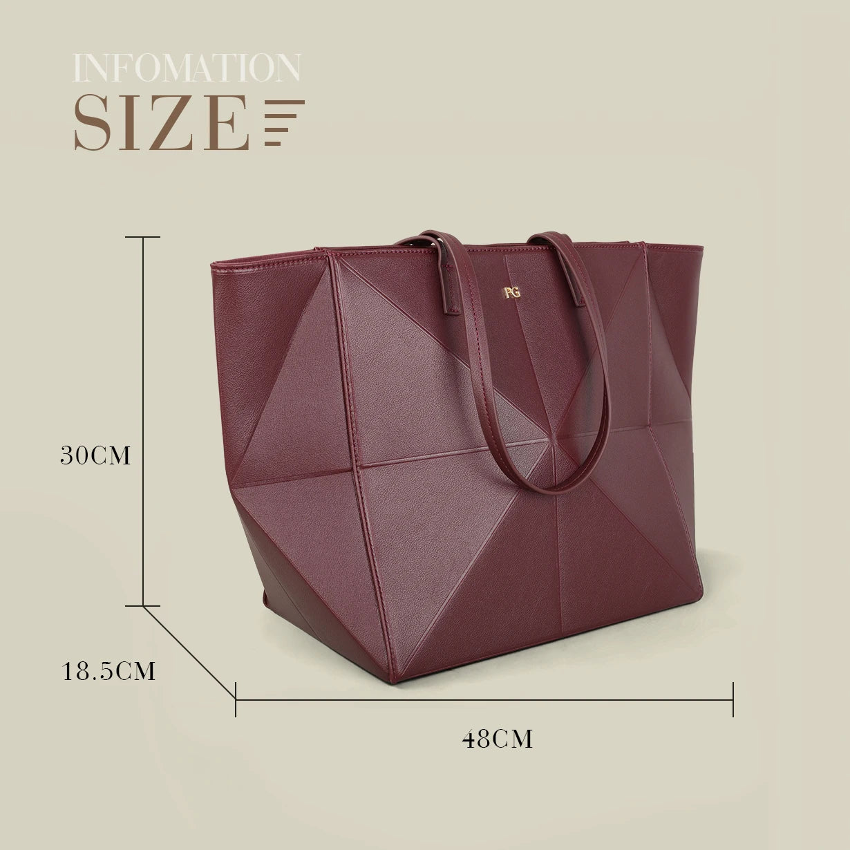 PG Cross shoulder bag classic, simple fashion, foldable design, women's handbag