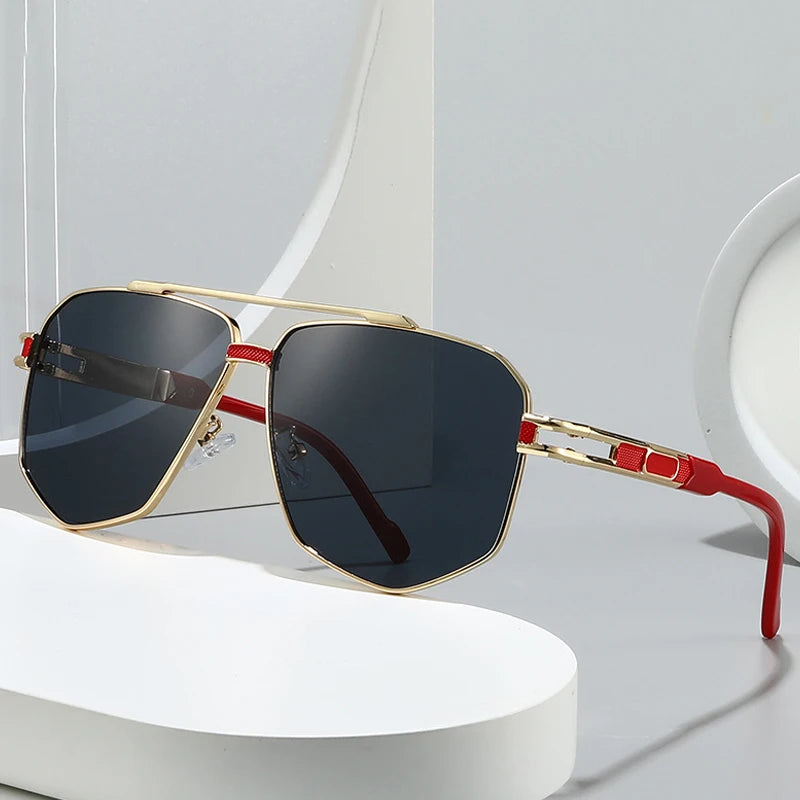 JNPCXI Fashion Double Bridges Square Sunglasses Women Men Retro Gradient Sun Glasses Shades UV400