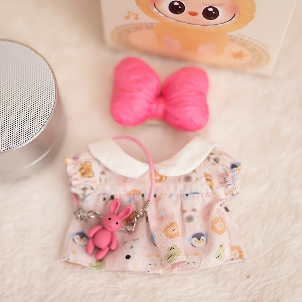 Labubu Clothes For 15-17CM I II III Labubu Outfits Mini Plush Cotton Idol Doll Universal Clothing  Party Accessories Gifts