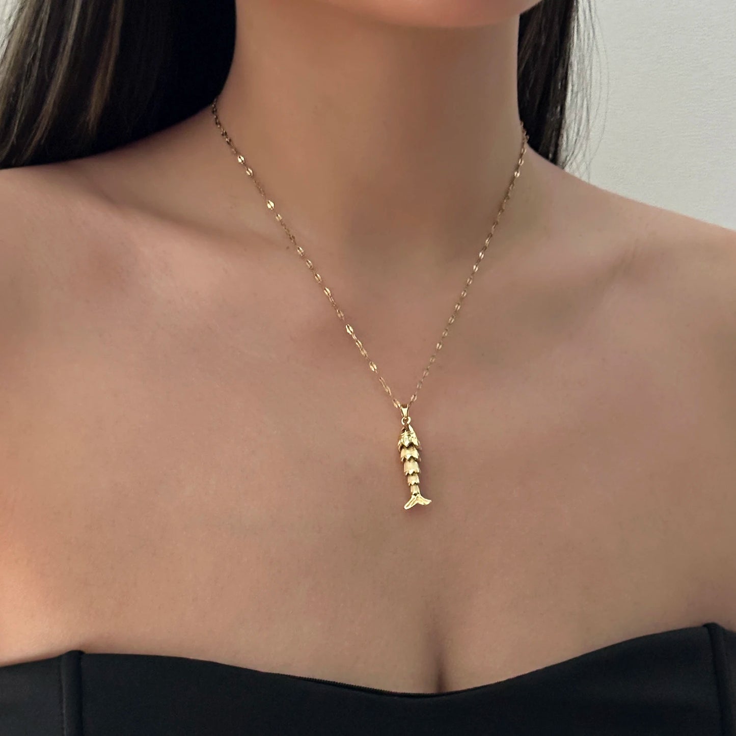 Minimalist Colorful Enamel Fish Pendant Necklace for Women Dainty Gold Tone Chain Simple Ocean Charm Cute Statement Jewelry Gift