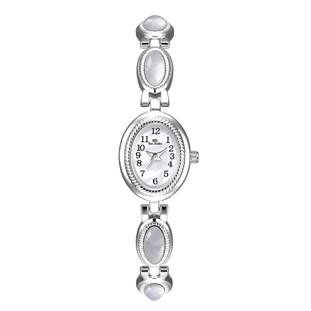 Bee Sister Watch Elegant Oval Gold Bracelet Vintage Quartz Women's wristwatch