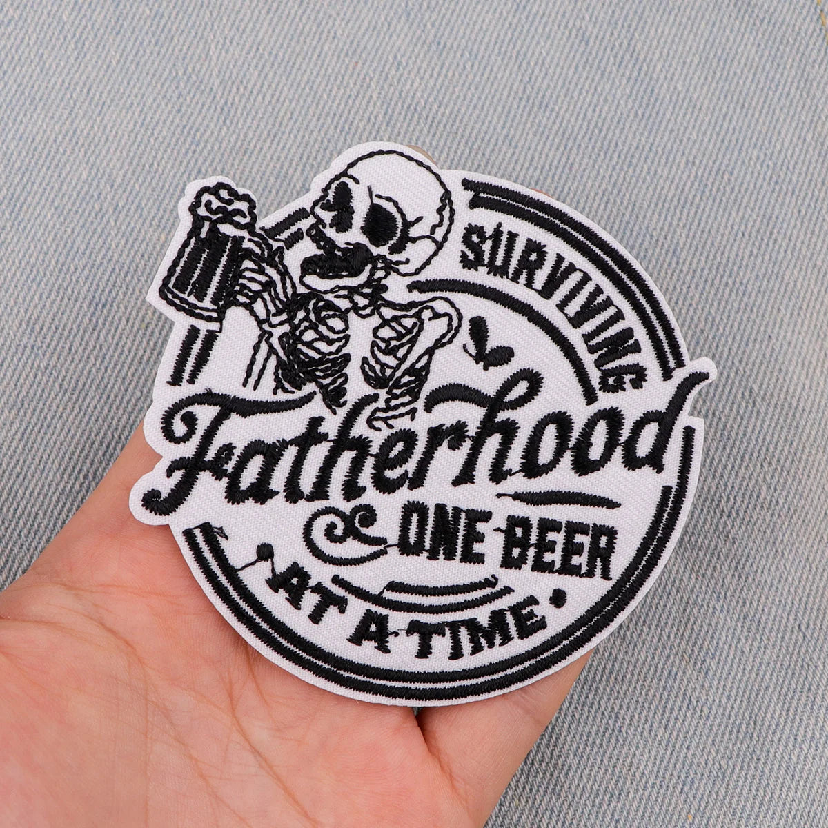 Halloween Skeleton Embroidery Patch Punk Iron On Patches For Clothing Thermoadhesive Patches On Clothes DIY Sew Badges