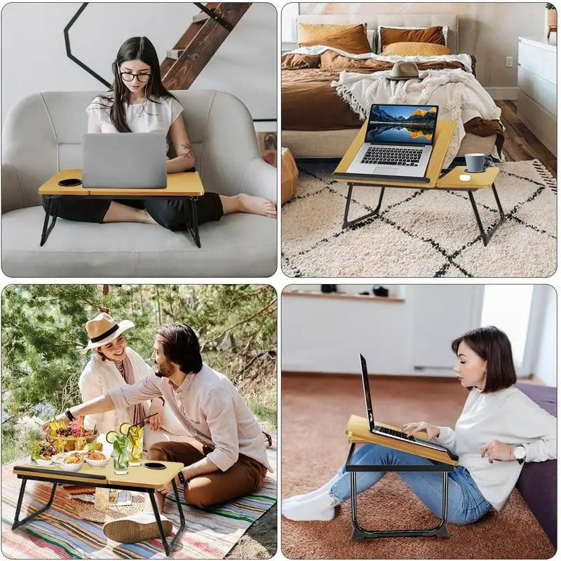 Portable Foldable Laptop Bed Desk Lap Working Small Adjustable Table For Writing