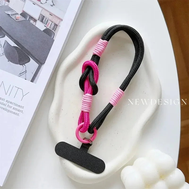Universal Adjustable Mobile Phone Lanyard Short Wrist Strap with Self-locking Anti-drop Design Durable Polyester Phone Strap