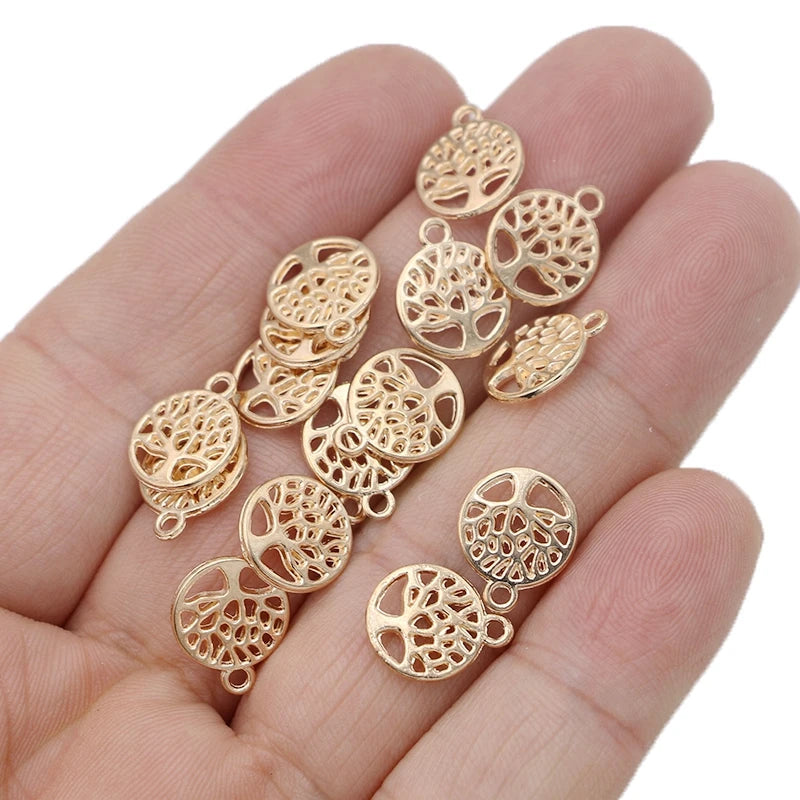 20Pcs Antique Silver Plated Tree of Life Charms Pendants for Jewelry Making Necklace Bracelet DIY Accessories 12x14mm