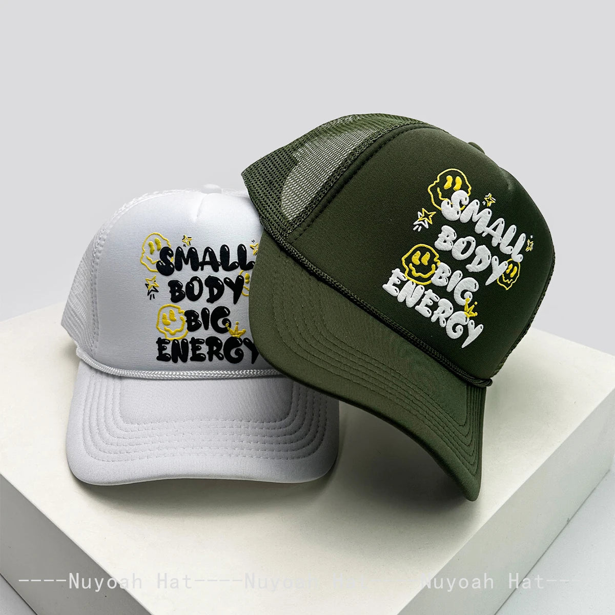 New Unisex Interesting 3D Printed Letters Baseball Hats Sunshade Hip Hop Breathable Cute Trucker Caps Mesh Versatile Casual ins