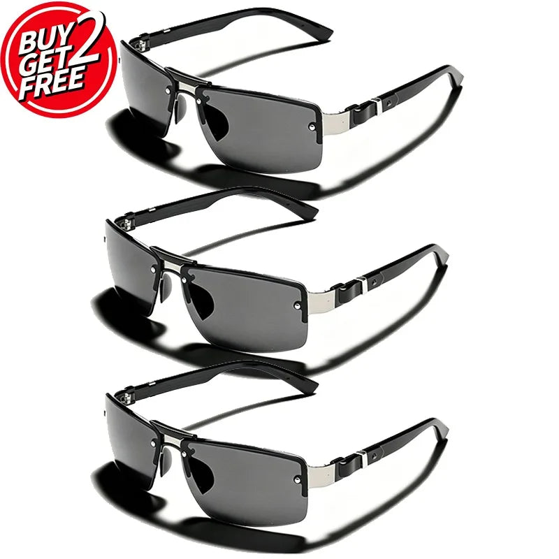 3 Pairs of New Metal Sunglasses, Sports Style Double Beam Sunglasses, Windproof and Sunshade Glasses