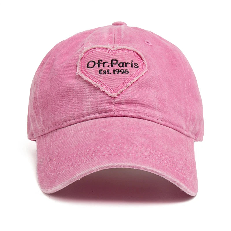 CNTANG 2024 Summer Women's Baseball Cap Fashion Embroid Cotton Sun Visor Casual Solid Color y2k Pink Cap For Girls Adjustable