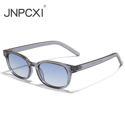JNPCXI New Square Men Sunglasses Fashion Rivets Women Gray Blue Gradient Shades UV400