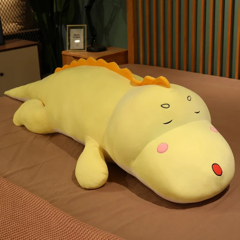 New Huggable Big Long Cute Dinosaur Plush Toy Soft Cartoon Animal Crocodile Stuffed Doll Boyfriend Pillow Kid Girl Birthday Gift