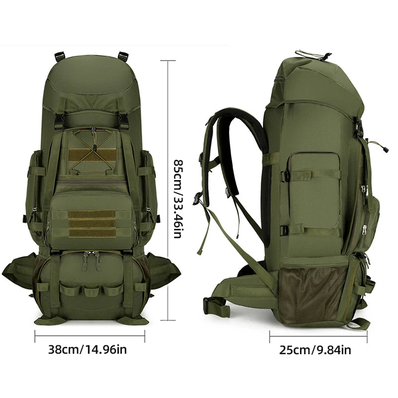 90L Tactical Backpack Travel Camping Luggage Molle Bag Outdoor Hiking Trek Bags