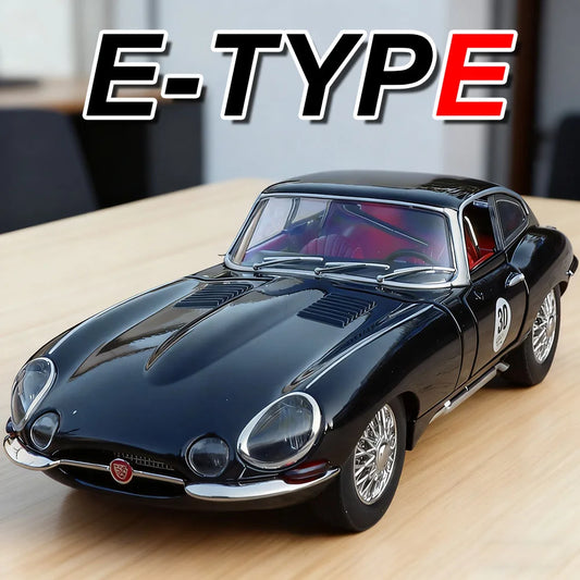 1:24 Scale E-TYPE 300SL Diecast Model Vintage Car Alloy Toy Front Wheel Steering Sound Light Pull Back Vehice Collect Decoration