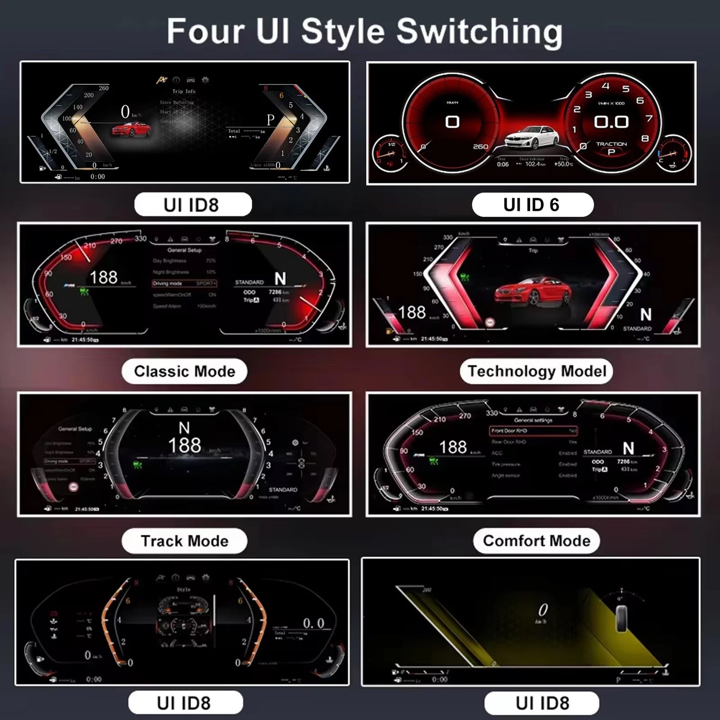 Digital cluster instrument for BMW X3 E83 2006-2010 Virtual cockpit instrument panel Speedometer Supports CarPlay Plug and Play