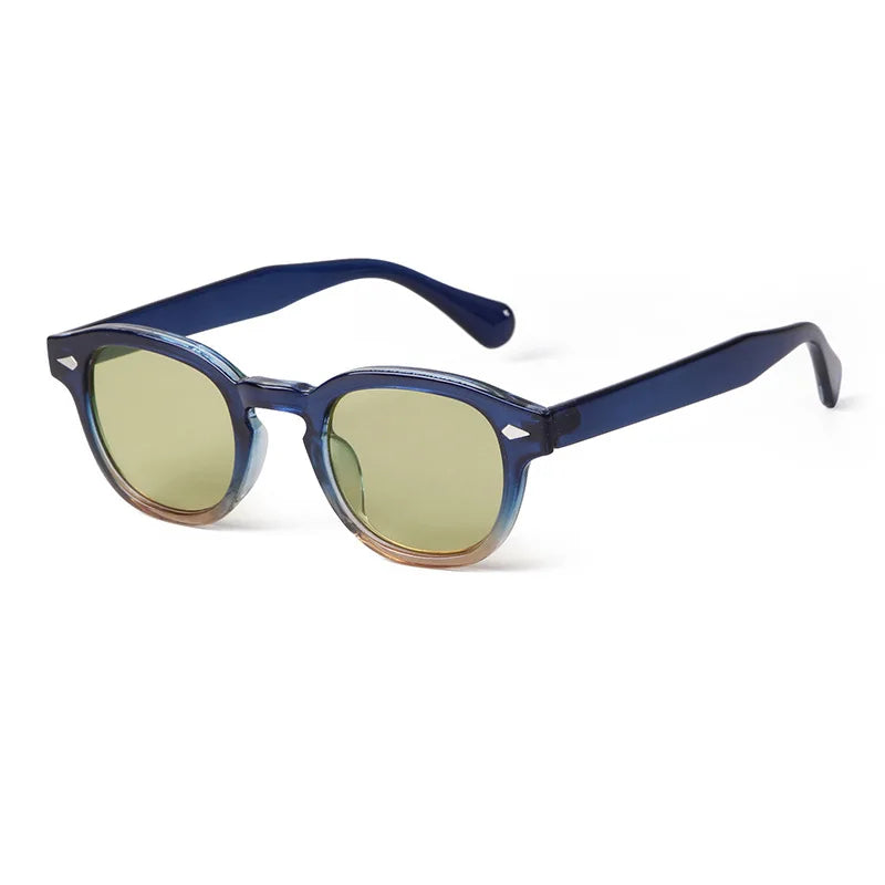 JNPCXI Fashion Gradient Blue Round Sunglasses for Women Men Vintage Tortoise Square Sun Glasses Lunettes De Soleil