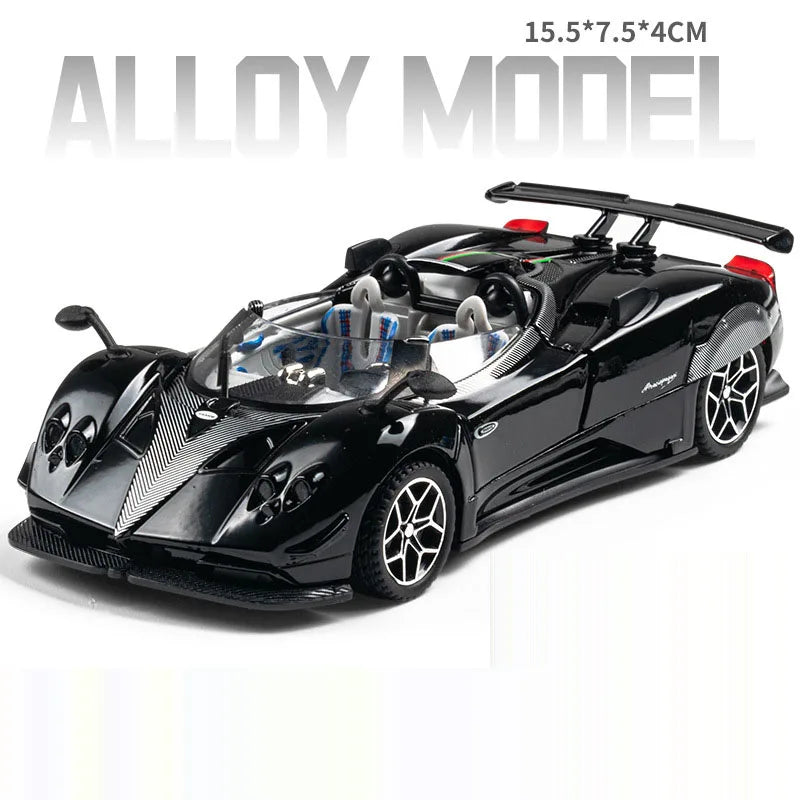 1:32 ONE Pagani Zonda HP Diecast Alloy Models Toys Car Doors Opened Sound Light Pull Back Miniature Vehices Home Decor Ornaments