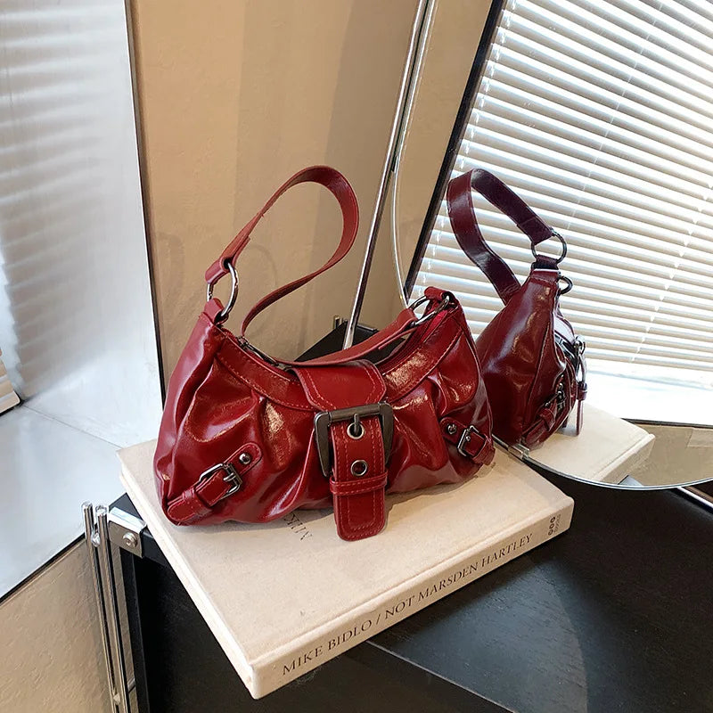 Maillard Style Retro Small Bag, Y2K Wasteland Vintage Leather Shoulder Bag